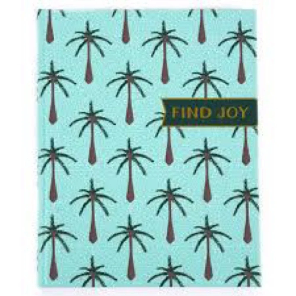 Find Joy Palm Tree Notebook journal - Blue and Brown - Picture 1 of 4